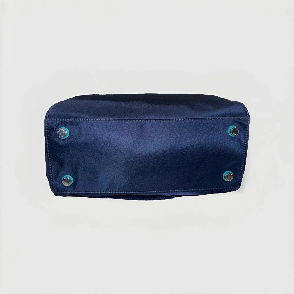 Michael Kors‎ Kelsey Nylon Tote Navy Blue Turquoise Trim Travel Work Bag
